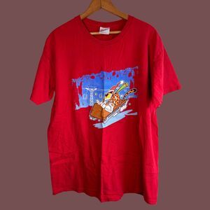 Vintage 90s Hanes Chester Cheeto Christmas T Shirt